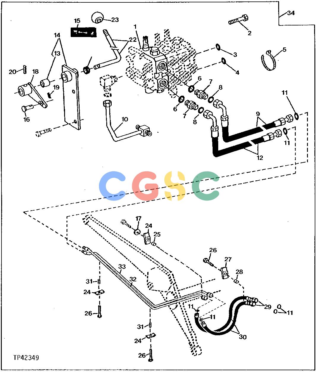 约翰迪尔零件查询210C - BACKHOE, LOADER Third Function Loader Hydraulics (Manual Control) (770928 - )EPC John Deere online