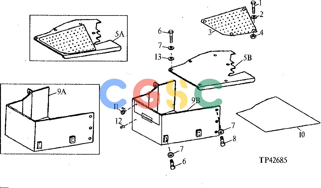 约翰迪尔零件查询410D - BACKHOE, LOADER Battery Box ( - 801199)EPC John Deere online