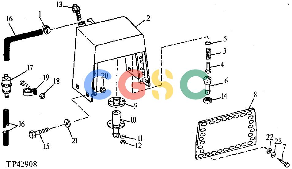 约翰迪尔零件查询210C - BACKHOE, LOADER GRILLE HOUSING AND RESERVOIREPC John Deere online