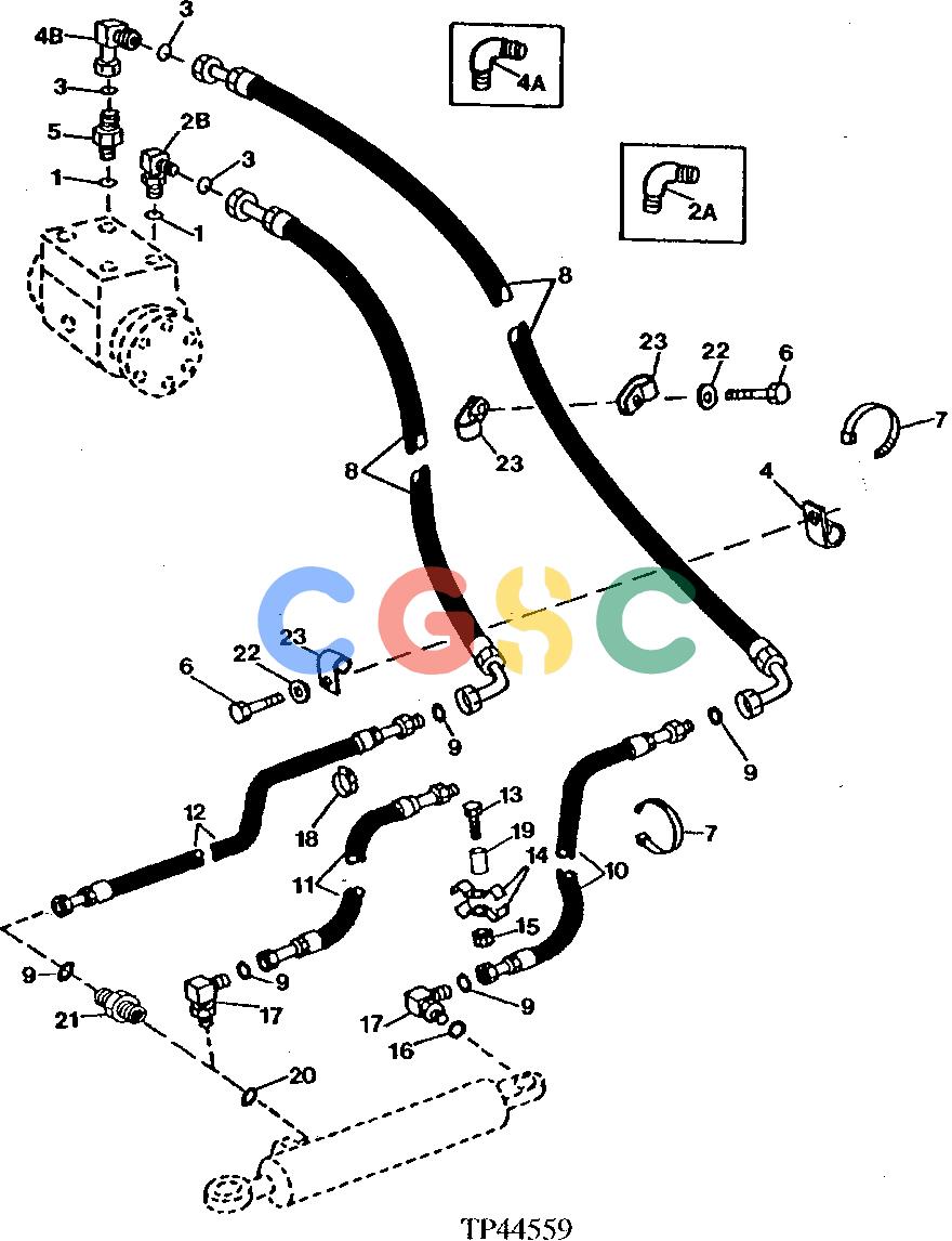 约翰迪尔零件查询410D - BACKHOE, LOADER STEERING VALVE AND STEERING CYLINDER HYDRAULICS ( - 801199)EPC John Deere online