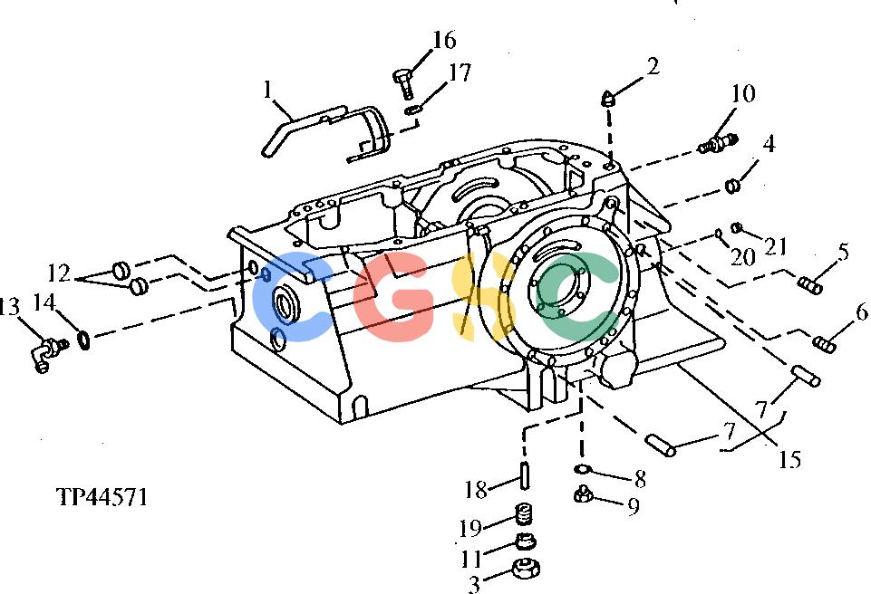 约翰迪尔零件查询315CH - BACKHOE, LOADER TRANSMISSION CASE (WITHOUT MECHANICAL FRONT WHEEL DRIVE) (SERIAL NO. 761935- ) [01C18]EPC John Deere online