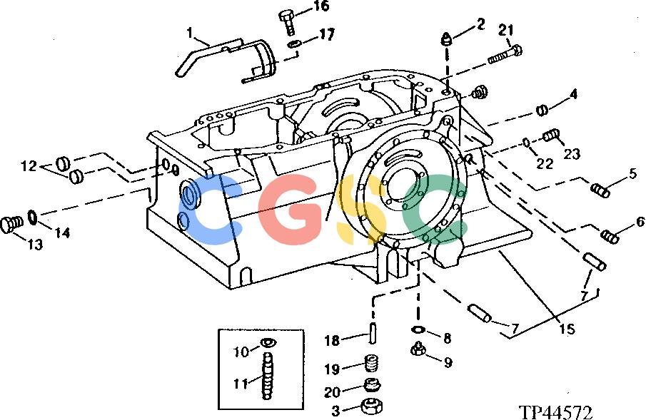 约翰迪尔零件查询315CH - BACKHOE, LOADER TRANSMISSION CASE (WITHOUT FOUR WHEEL DRIVE) (SERIAL NO. -761934) [01C17]EPC John Deere online