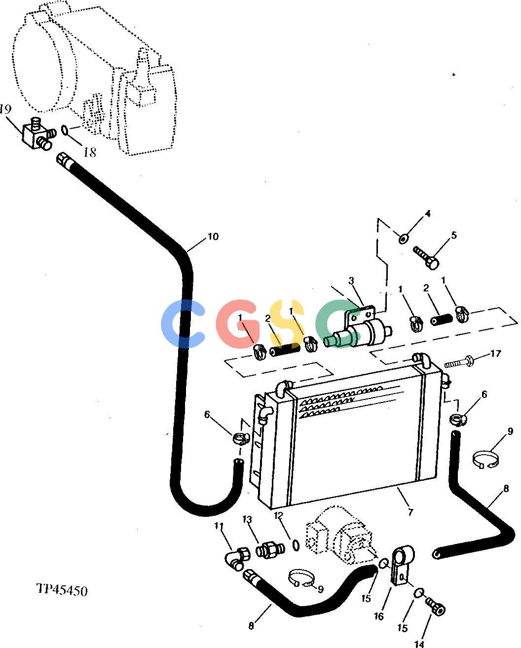 约翰迪尔零件查询410B - BACKHOE, LOADER TRANSMISSION OIL COOLER TO HYDRAULIC PUMP AND TRANSMISSION OIL LINES [02I03]EPC John Deere online