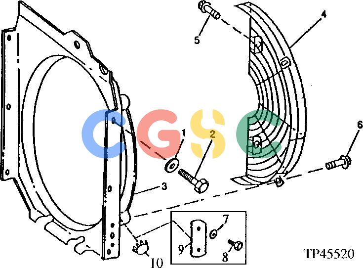 约翰迪尔零件查询315CH - BACKHOE, LOADER RADIATOR FAN SHROUD [01D23]EPC John Deere online