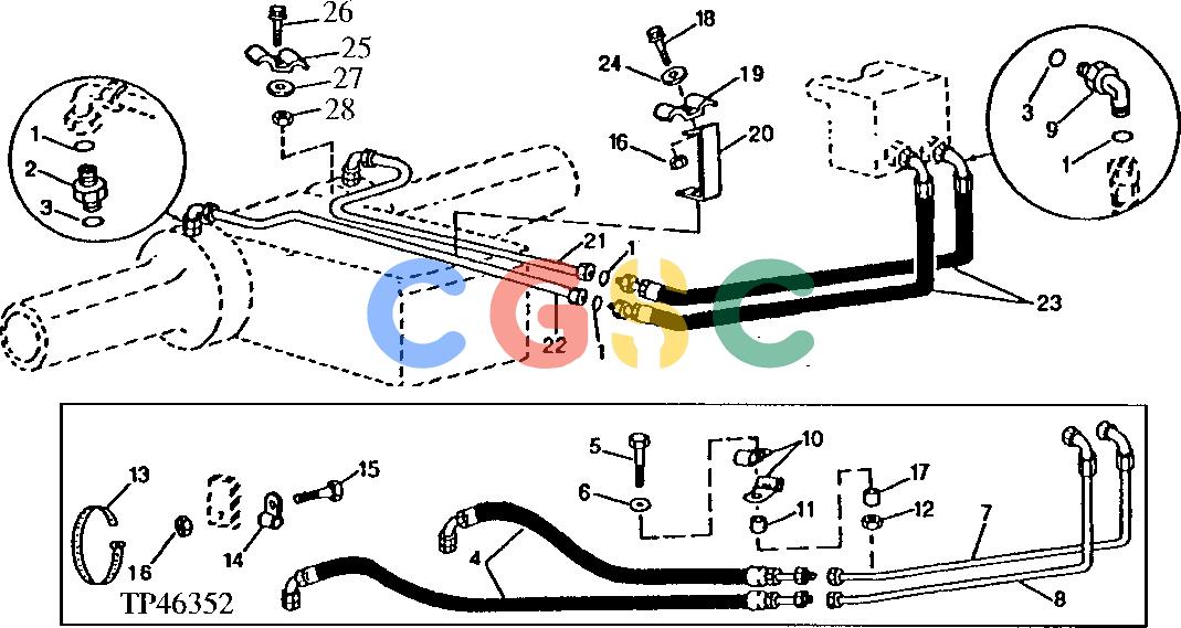 约翰迪尔零件查询315CH - BACKHOE, LOADER SERVICE BRAKE HYDRAULICS [01F12]EPC John Deere online
