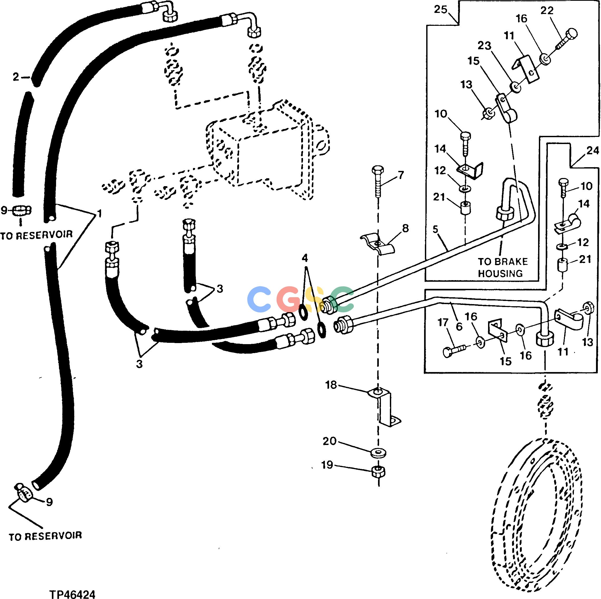 约翰迪尔零件查询410D - BACKHOE, LOADER Service Brake Hydraulics (796855 - )EPC John Deere online
