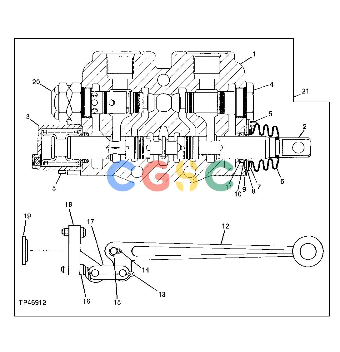 约翰迪尔零件查询210C - BACKHOE, LOADER Replacement Lift Section With Handle (Three-Point Hitch Valve) ( - 752372)EPC John Deere online