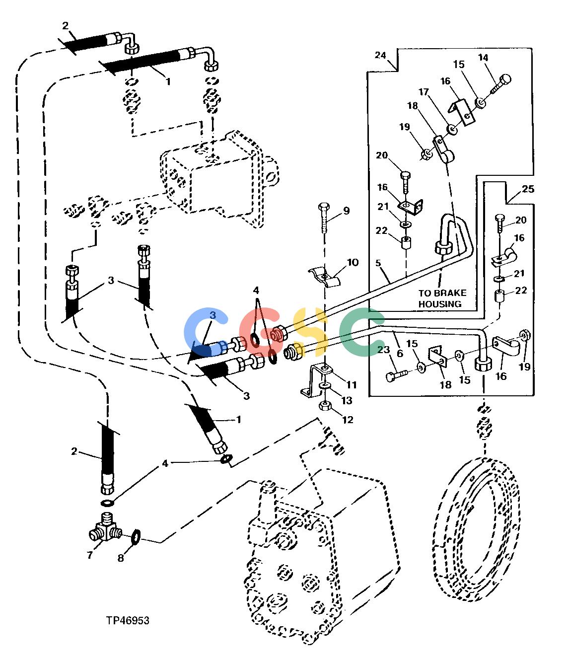 约翰迪尔零件查询410D - BACKHOE, LOADER Service Brake Hydraulics ( - 796854)EPC John Deere online