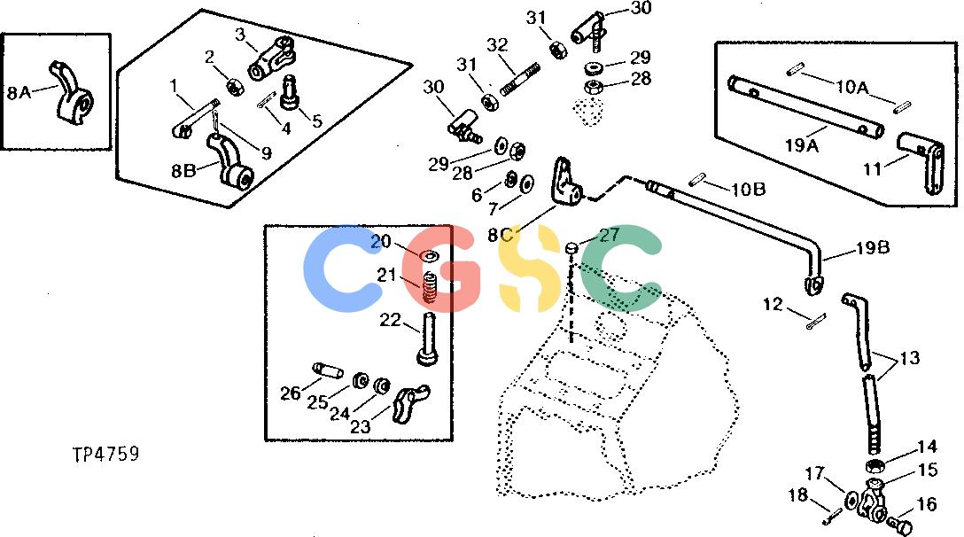 约翰迪尔零件查询302A - BACKHOE, LOADER REVERSER CONTROL LINKAGE [01F03]EPC John Deere online