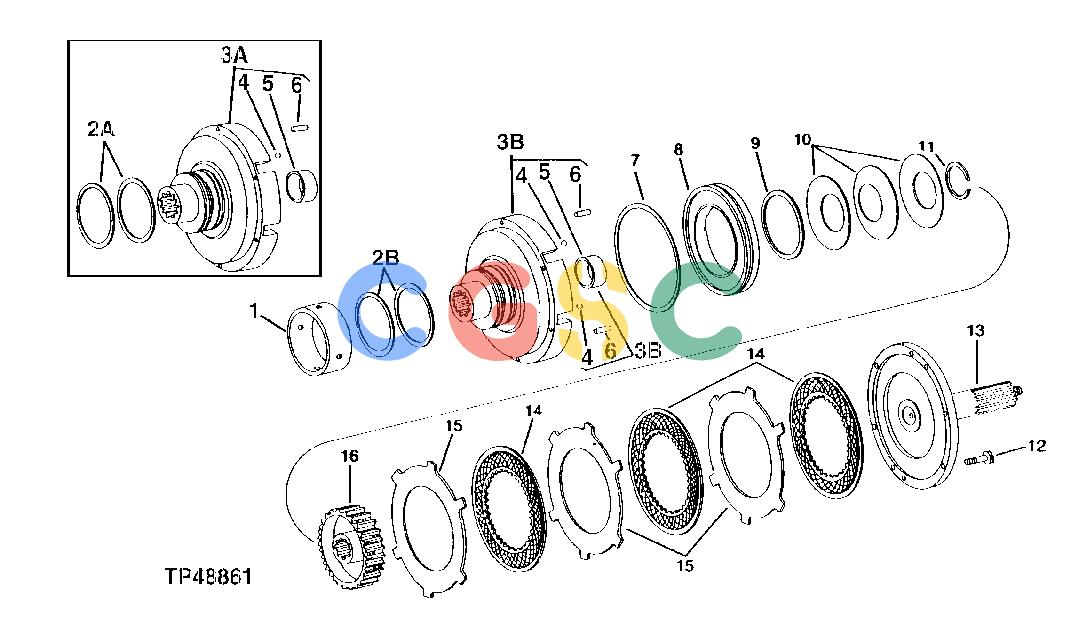 约翰迪尔零件查询410 - BACKHOE, LOADER CLUTCH DRUM AND DISKS [01F01]EPC John Deere online