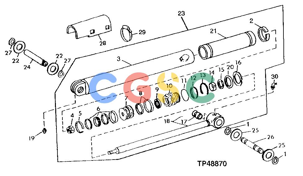 约翰迪尔零件查询410D - BACKHOE, LOADER Replacement Bucket Cylinder (For Use With 1.5M Extendible Dipperstick)EPC John Deere online