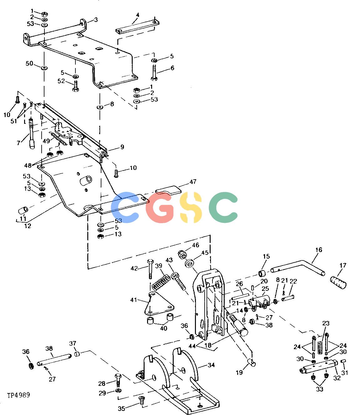 约翰迪尔零件查询401C - BACKHOE, LOADER BACKHOE SWIVEL SEAT ADJUSTERS AND SUPPORTS (SERIAL NO. 308460- ) [01K05]EPC John Deere online