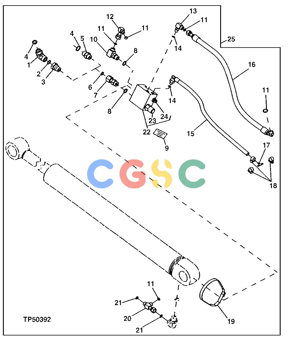 约翰迪尔零件查询410D - BACKHOE, LOADER CONTROLLED LOWERING DEVISE, CROWD CYLINDER KITEPC John Deere online