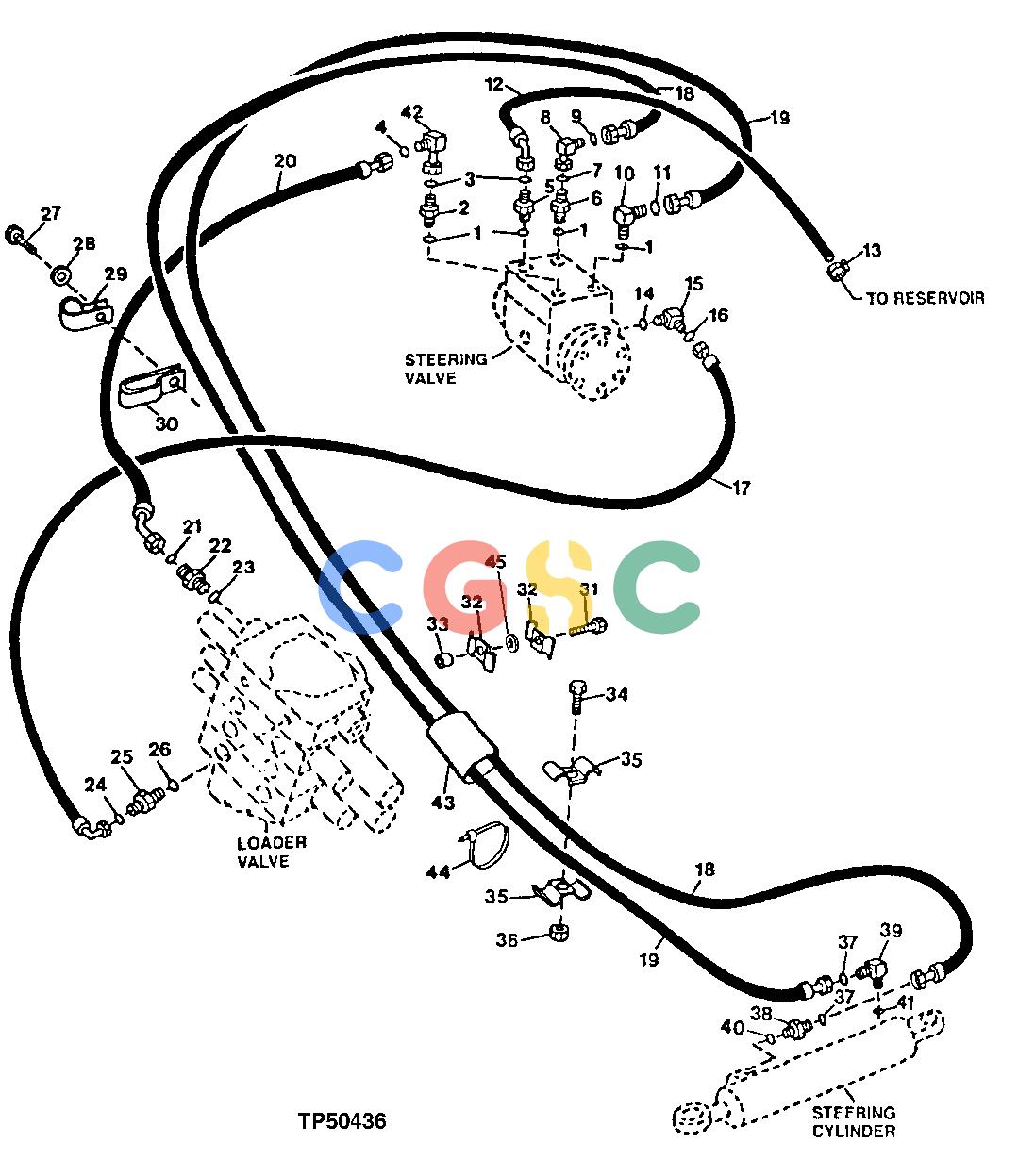 约翰迪尔零件查询410D - BACKHOE, LOADER STEERING VALVE AND STEERING CYLINDER HYDRAULICS (w/o MFWD) (801200 - )EPC John Deere online