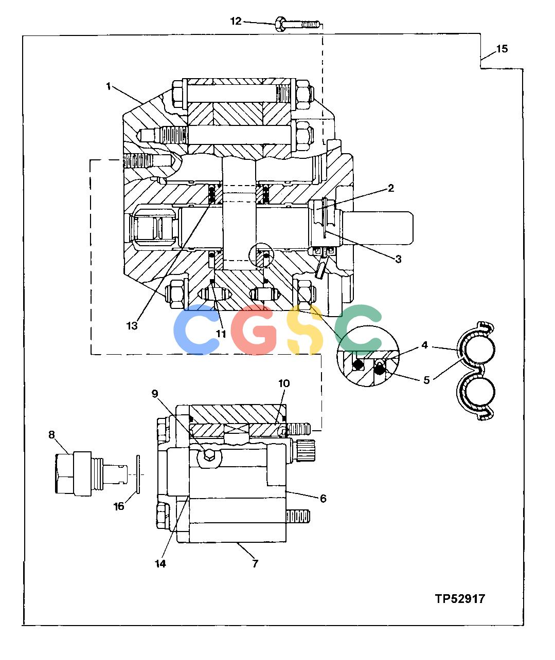 约翰迪尔零件查询315CH - BACKHOE, LOADER REPLACEMENT MAIN HYDRAULIC AND STEERING PUMP (SUNDSTRAND) (RELIEF VALVE LOCATED ON FRONT OF PUMP) (SEPC John Deere online