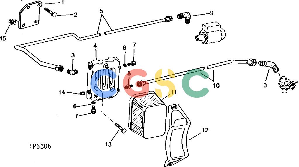 约翰迪尔零件查询302A - BACKHOE, LOADER FUEL FILTER AND FUEL LINES (DIESEL) (SERIAL NO. 382288- ) [01D10]EPC John Deere online