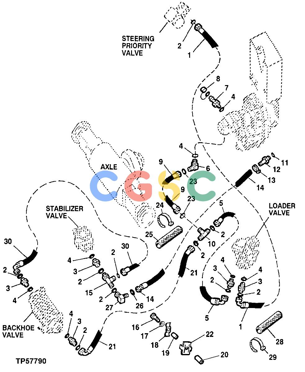 约翰迪尔零件查询410E - BACKHOE, LOADER Load Sense HydraulicsEPC John Deere online