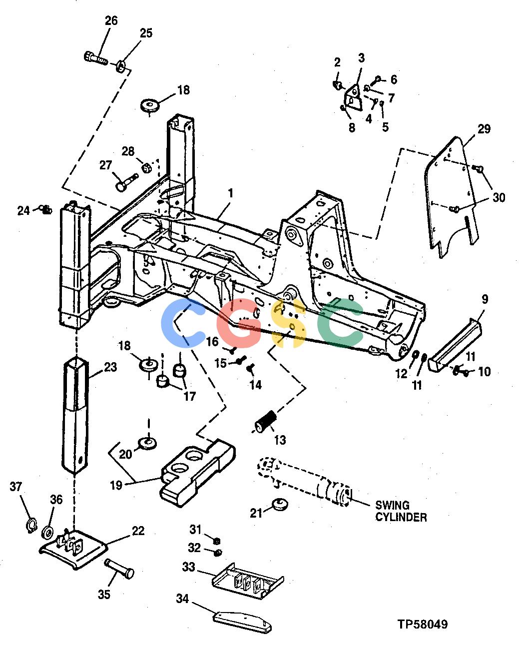 约翰迪尔零件查询310E - BACKHOE, LOADER MAIN FRAME WITH STABILIZEREPC John Deere online