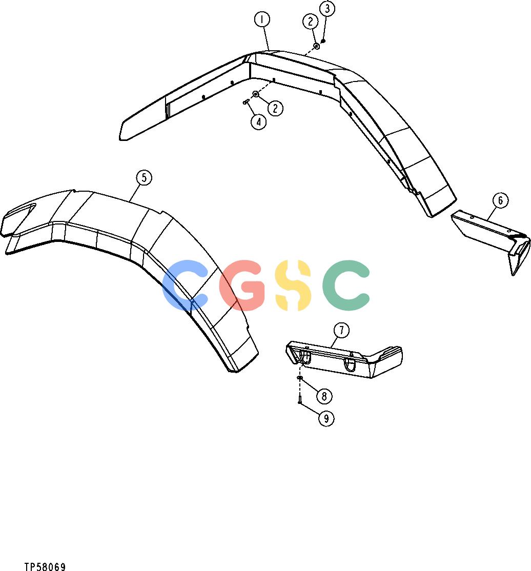 约翰迪尔零件查询410G - BACKHOE, LOADER Operator Station Fenders and SkirtsEPC John Deere online
