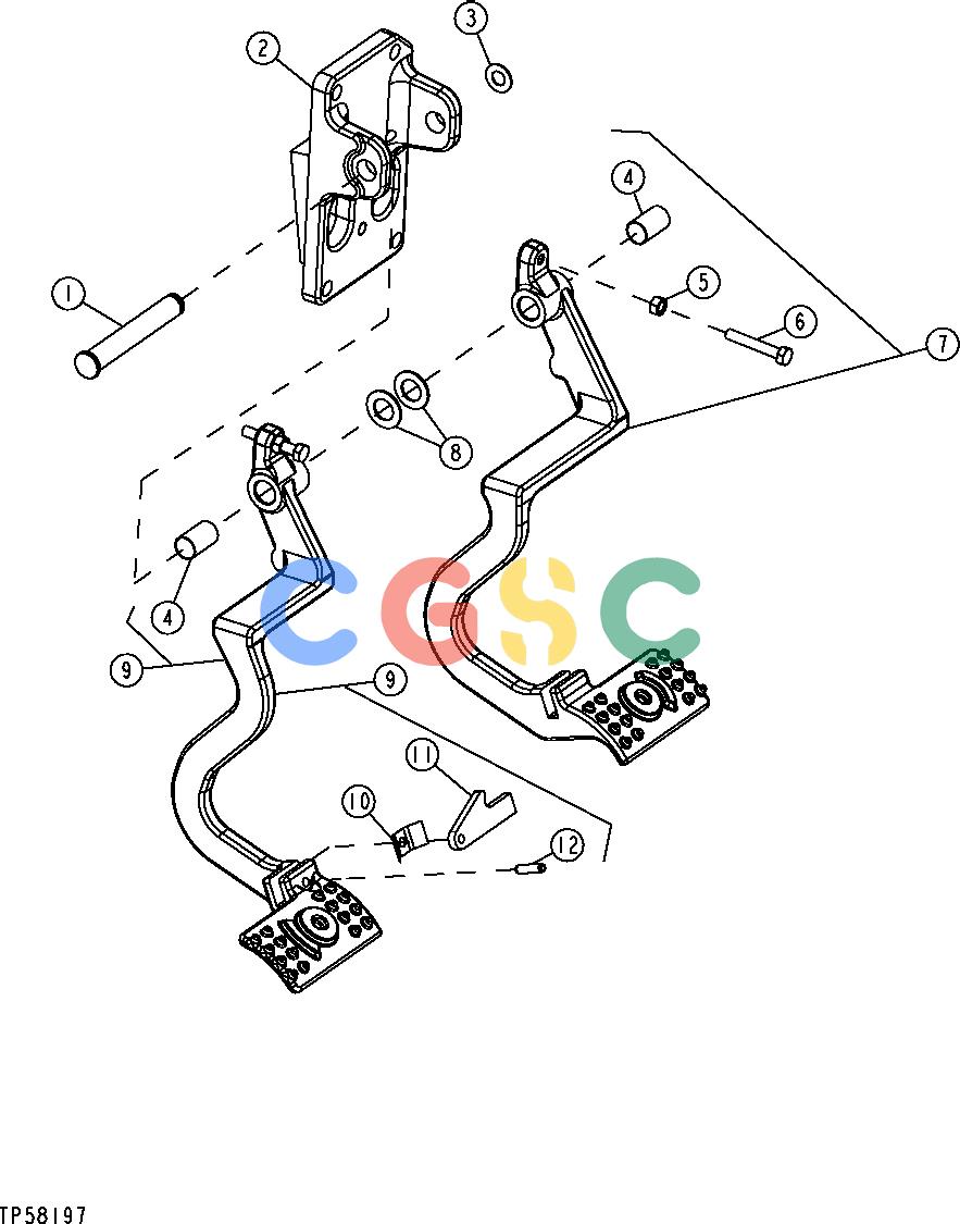 约翰迪尔零件查询410E - BACKHOE, LOADER Brake Pedal Assembly (887379 - )EPC John Deere online