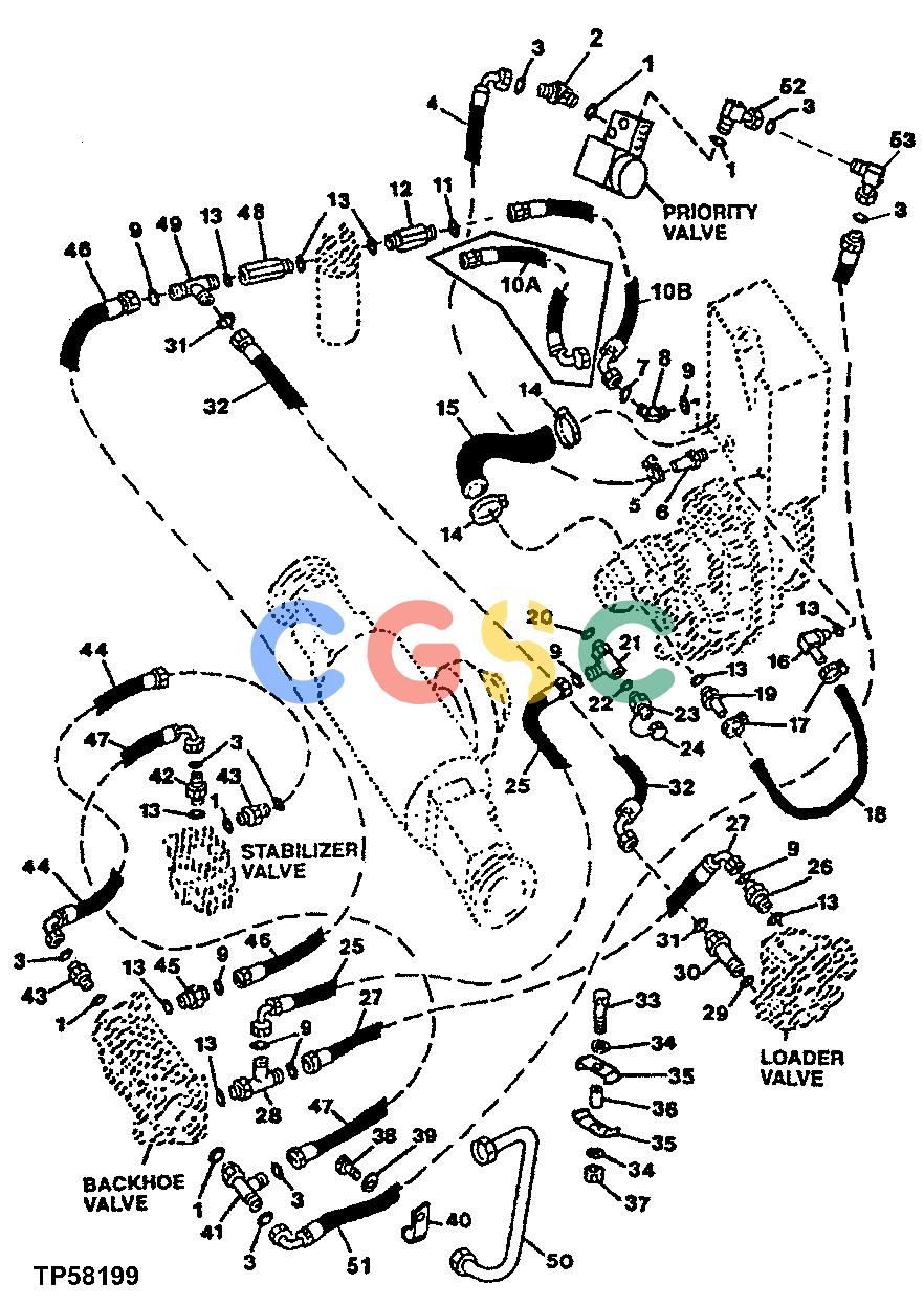 约翰迪尔零件查询410E - BACKHOE, LOADER Main Hydraulic SystemEPC John Deere online