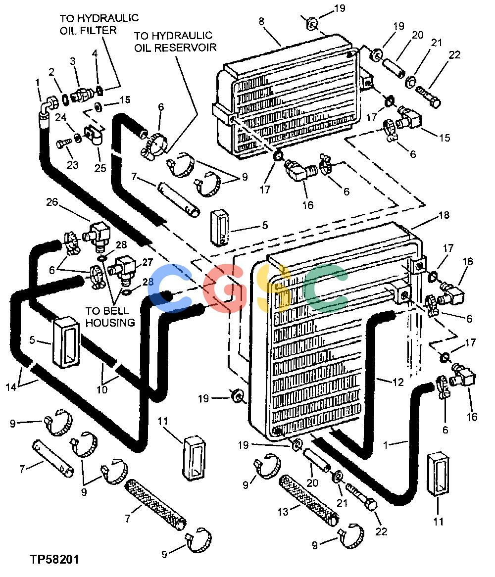 约翰迪尔零件查询410E - BACKHOE, LOADER Transmission and Hydraulic Oil CoolerEPC John Deere online