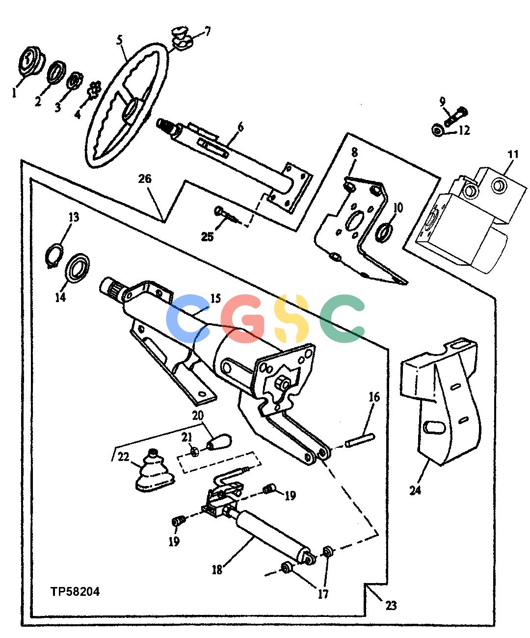 约翰迪尔零件查询410E - BACKHOE, LOADER Steering Valve, Steering Wheel and Steering ColumnEPC John Deere online