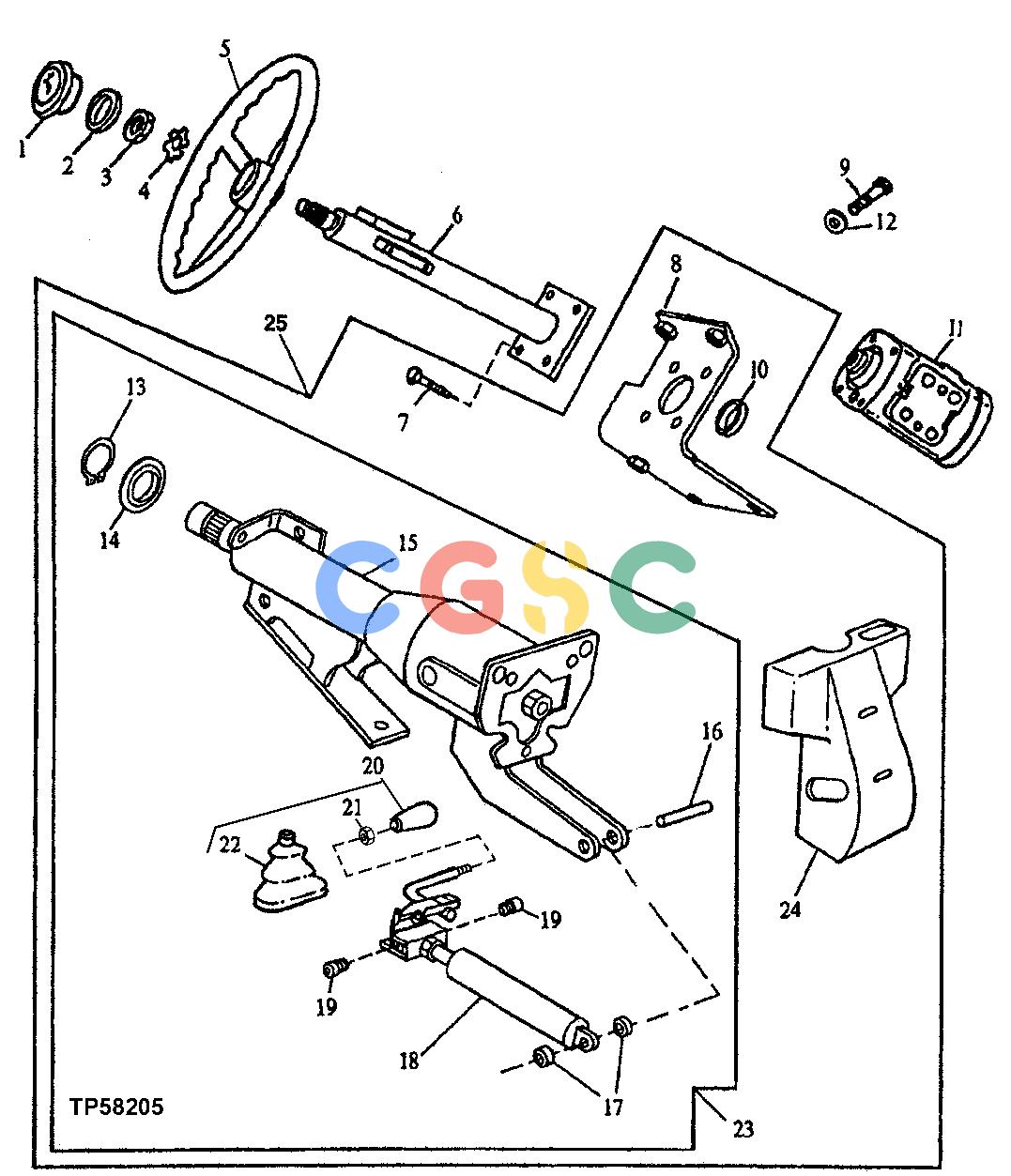 约翰迪尔零件查询410D - BACKHOE, LOADER STEERING WHEEL, STEERING VALVE AND STEERING COLUMNEPC John Deere online