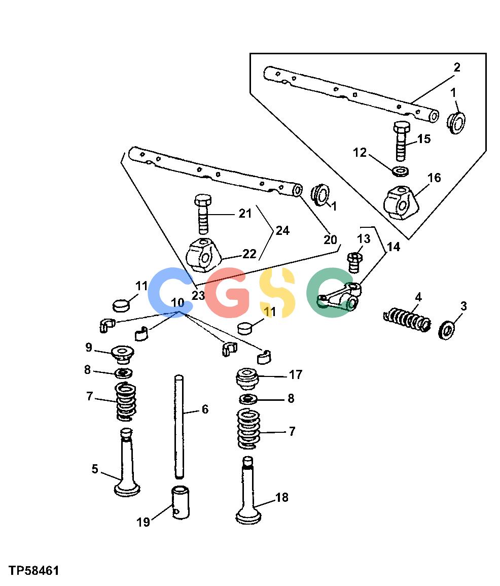 约翰迪尔零件查询310 - BACKHOE, LOADER CAMSHAFT, ROCKER ARMS, AND VALVES [01B06]EPC John Deere online