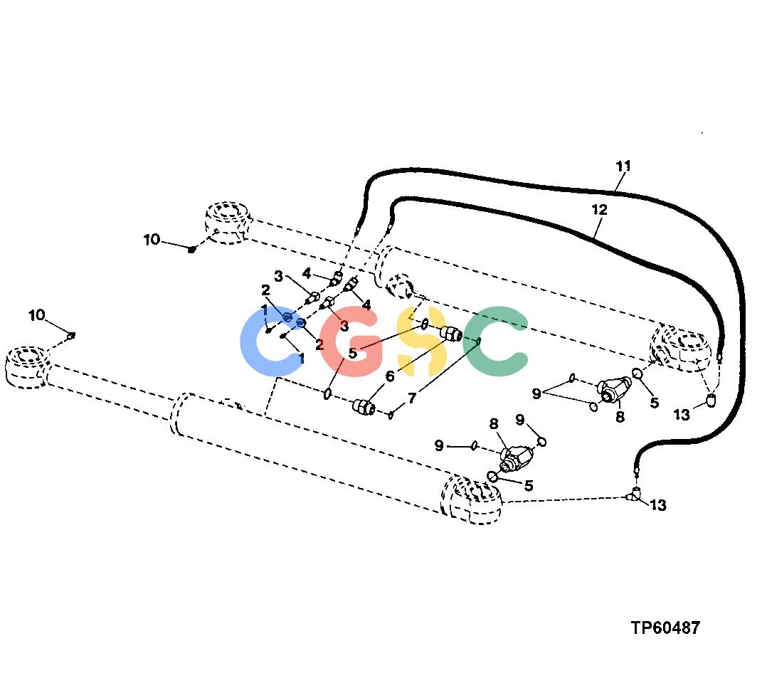 约翰迪尔零件查询RE160299 - AXLE Steering Cylinder Fittings and Lubrication HosesEPC John Deere online