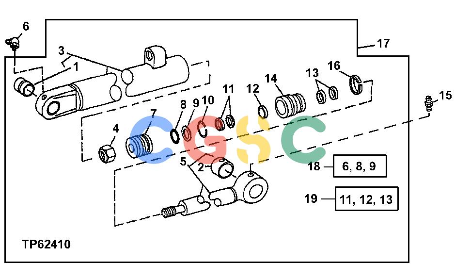 约翰迪尔零件查询310G - BACKHOE, LOADER Steering Cylinder, W/O MFWDEPC John Deere online