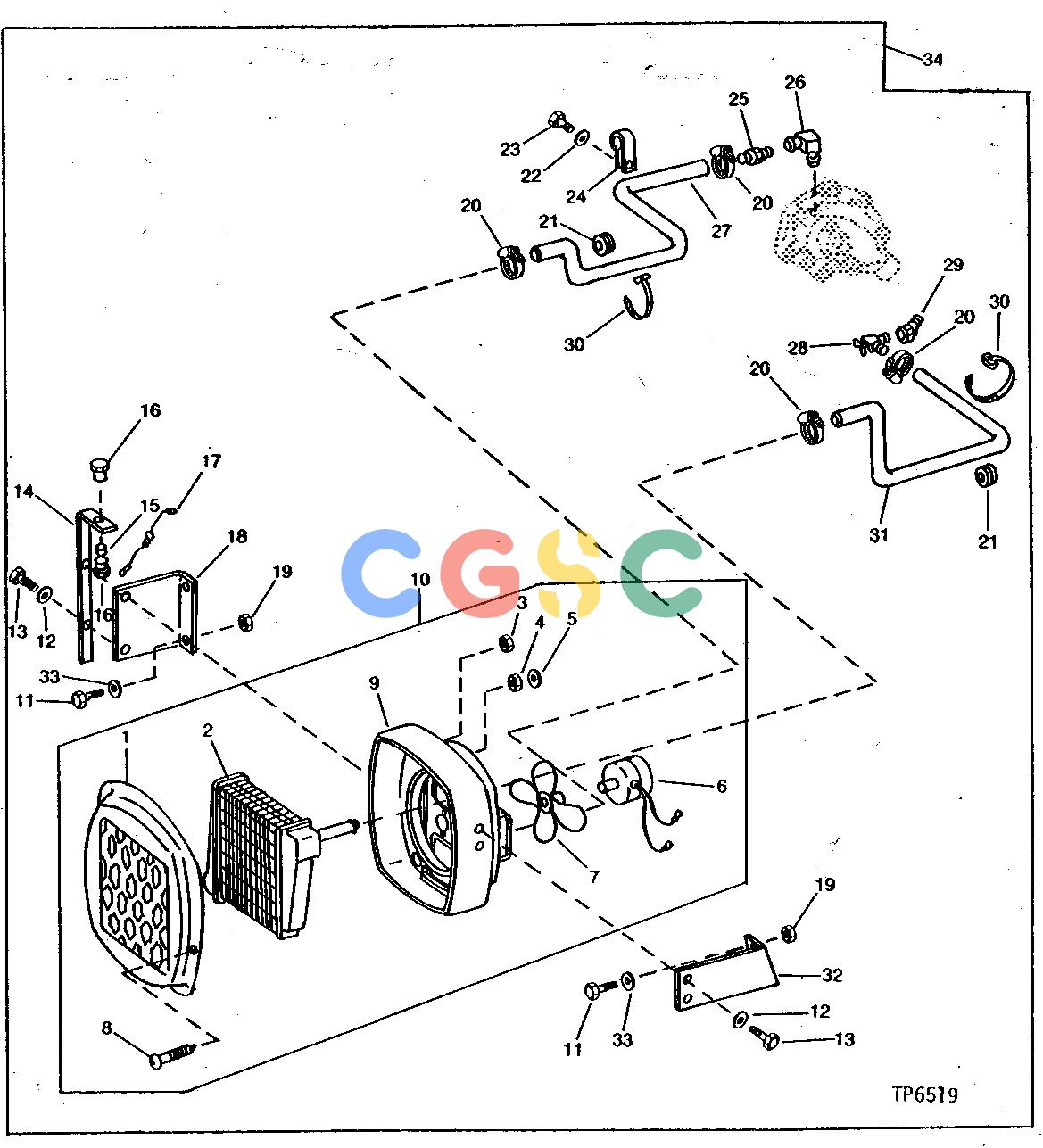 约翰迪尔零件查询410 - BACKHOE, LOADER CAB HEATER AND HOSES (SERIAL NO. 388073- ) [02C01]EPC John Deere online