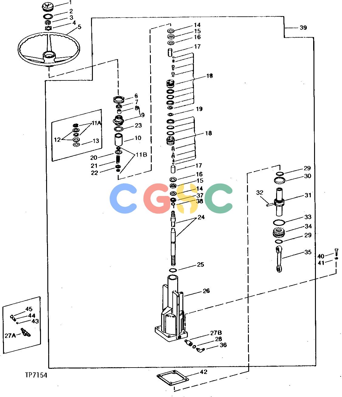约翰迪尔零件查询410 - BACKHOE, LOADER POWER STEERING VALVE, HOUSING, WHEEL AND SHAFT (SERIAL NO. -235785) [01G08]EPC John Deere online