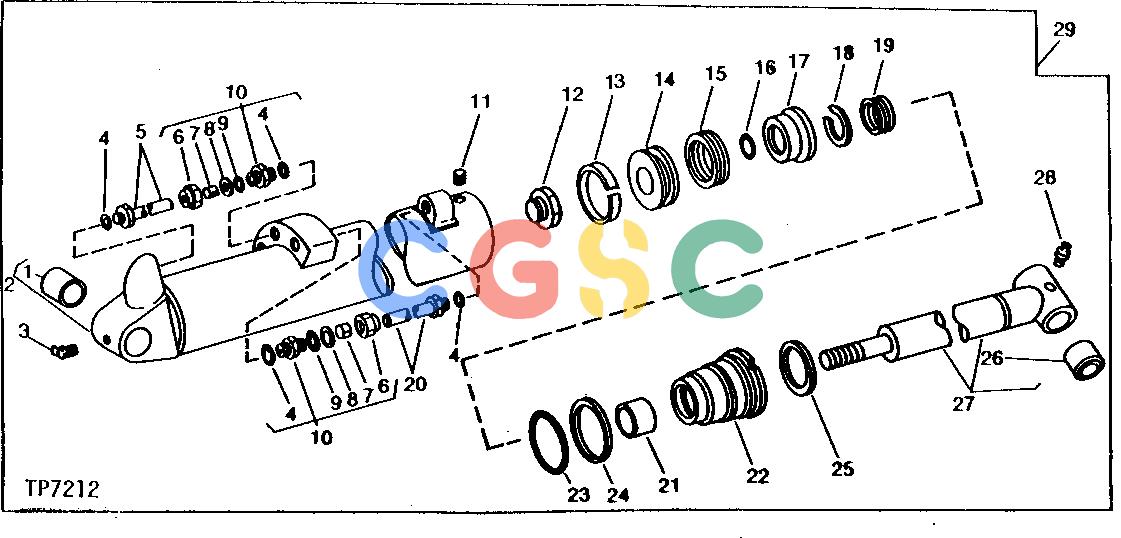 约翰迪尔零件查询310 - BACKHOE, LOADER BACKHOE BUCKET CYLINDER [02F07]EPC John Deere online