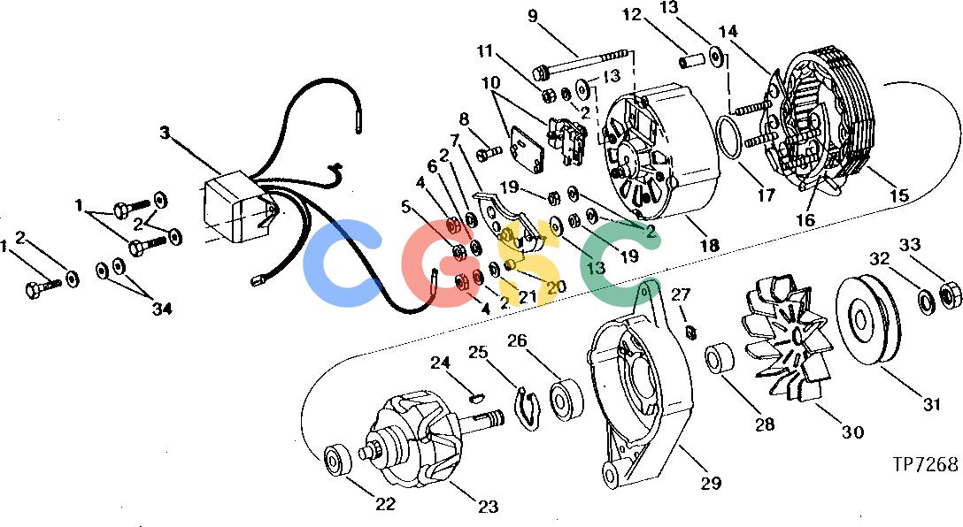 约翰迪尔零件查询410 - BACKHOE, LOADER ALTERNATOR AND REGULATOR (MOTOROLA NO. A12NJD604) [02E23]EPC John Deere online