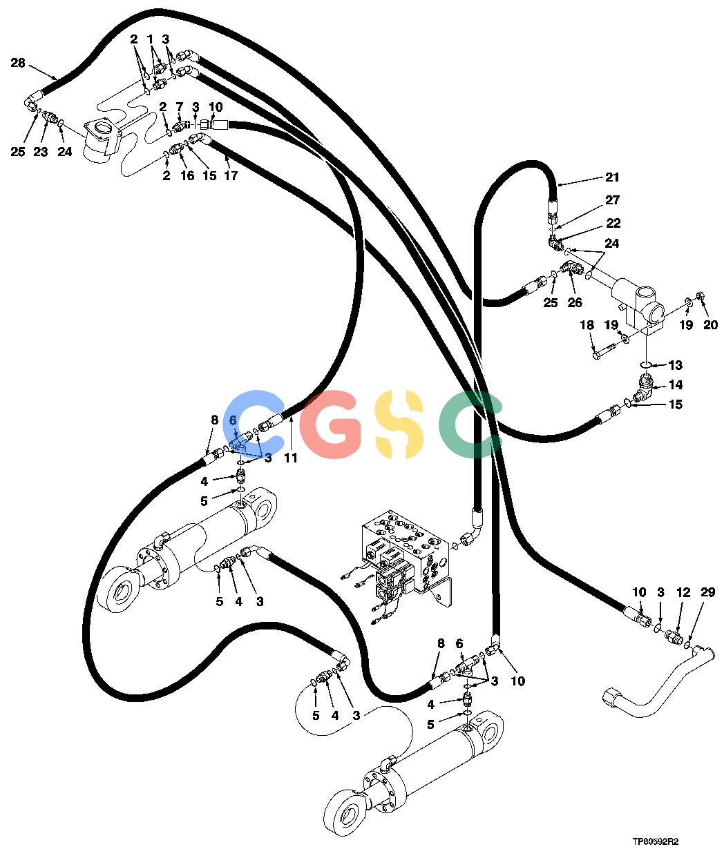 约翰迪尔零件查询1200 - AXLE HOSES AND FITTINGS (SHEAR) (WHEEL STEERING) (643H, -880999) (740, -000999)EPC John Deere online
