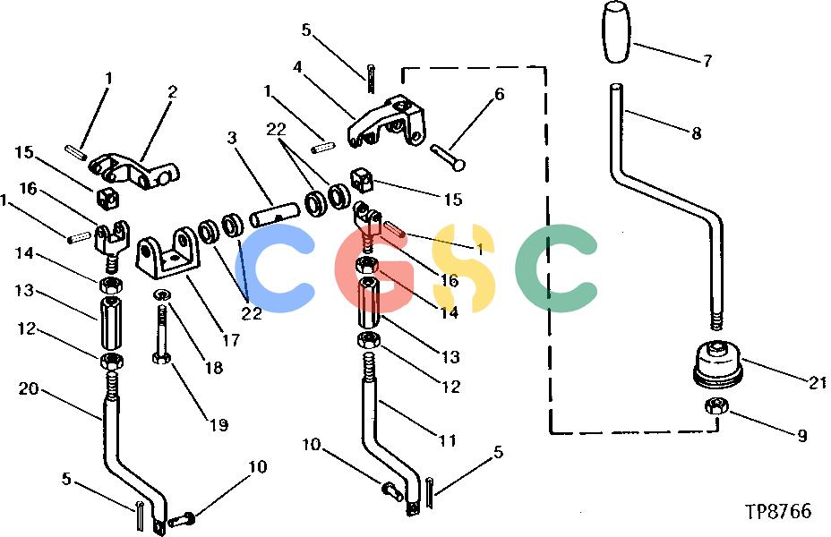 约翰迪尔零件查询410 - BACKHOE, LOADER LOADER CONTROL VALVE LINKAGE [02G06]EPC John Deere online