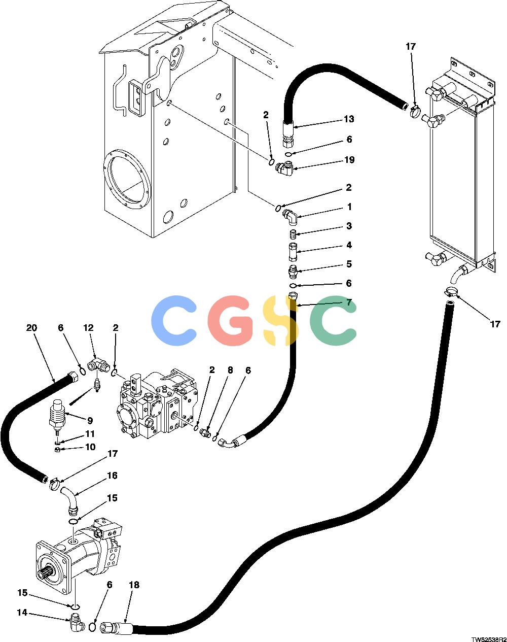 约翰迪尔零件查询1200 - AXLE HYDROSTATIC RETURN LINES (843H, 882001- )(840, 002001- )EPC John Deere online
