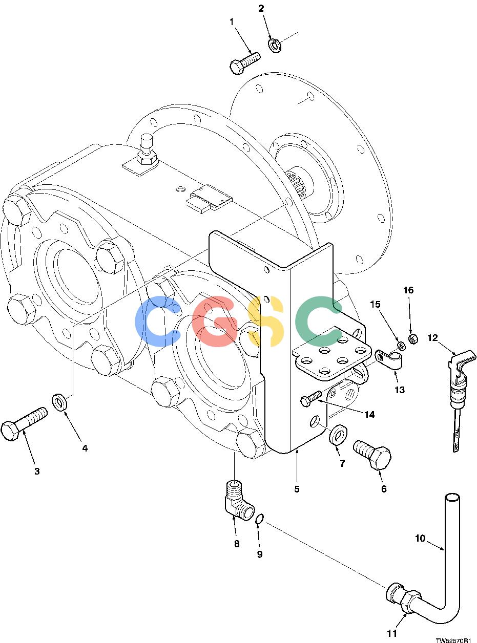 约翰迪尔零件查询1200 - AXLE HYDRAULIC PUMP DRIVE MOUNTING AND DIPSTICKEPC John Deere online