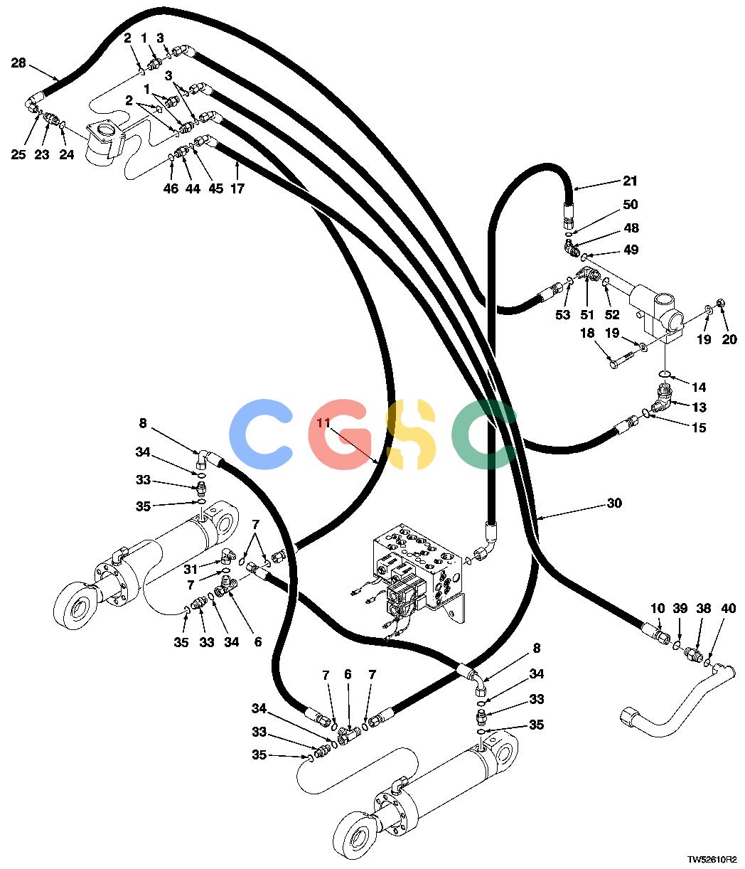 约翰迪尔零件查询1200 - AXLE HOSES AND FITTINGS (SHEAR) (WHEEL STEERING) (643H, 882001- ) (740, 002001- )EPC John Deere online