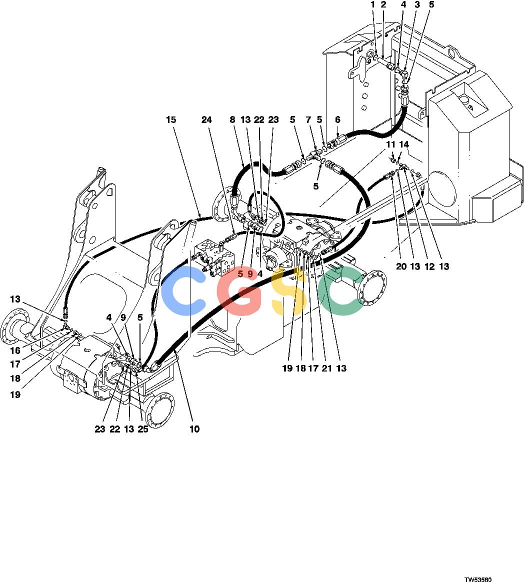 约翰迪尔零件查询1200 - AXLE Differential Lock PlumbingEPC John Deere online