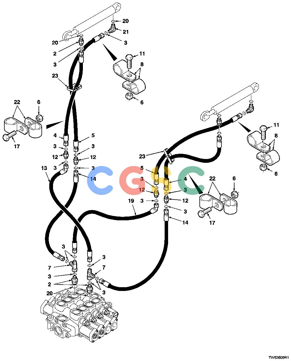 约翰迪尔零件查询1200 - AXLE TILT CYLINDER HOSES (SAW)EPC John Deere online