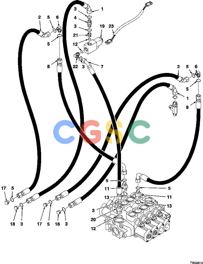 约翰迪尔零件查询1200 - AXLE SAW TO ACCUMULATOR HOSES ( -002174, 740/840) ( -882265, 643H/843H)EPC John Deere online