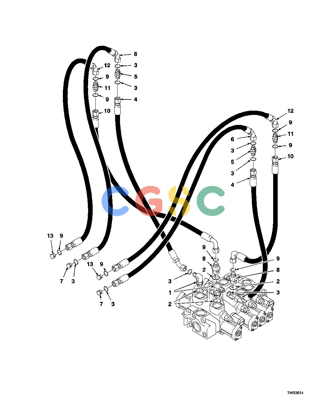 约翰迪尔零件查询1200 - AXLE SHEAR TO ACCUMULATOR HOSES (643H/740)EPC John Deere online