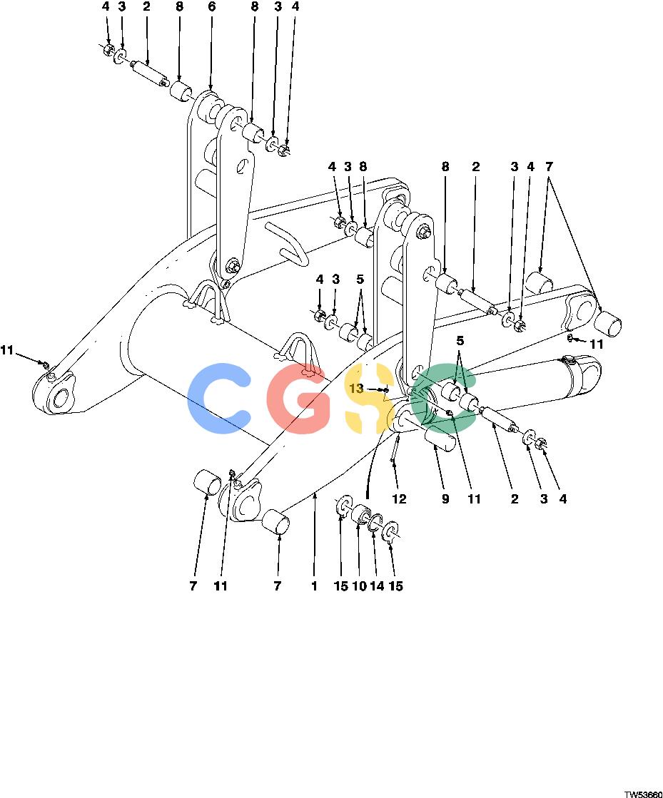 约翰迪尔零件查询1200 - AXLE LIFT ARM FRAME (643H/843H, -882463) (740/840, -002212)EPC John Deere online