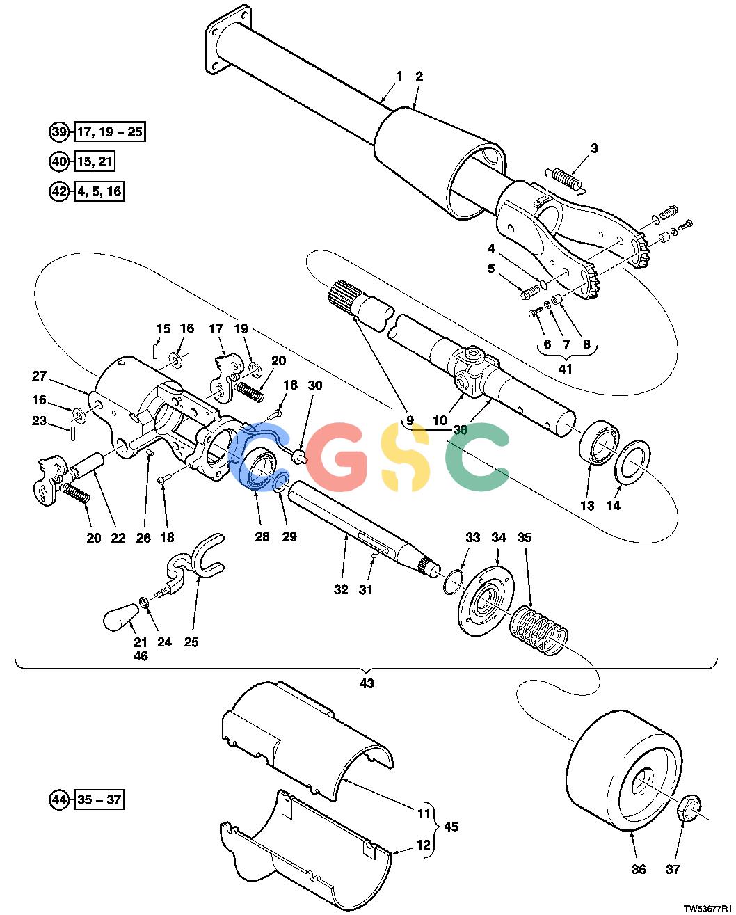 约翰迪尔零件查询1200 - AXLE Steering Column, AssemblyEPC John Deere online