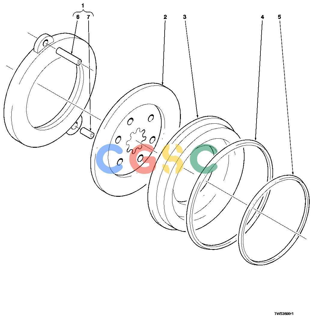 约翰迪尔零件查询1200 - AXLE Service Brakes (RE44163) (1400 Series Heavy Duty Axle)EPC John Deere online