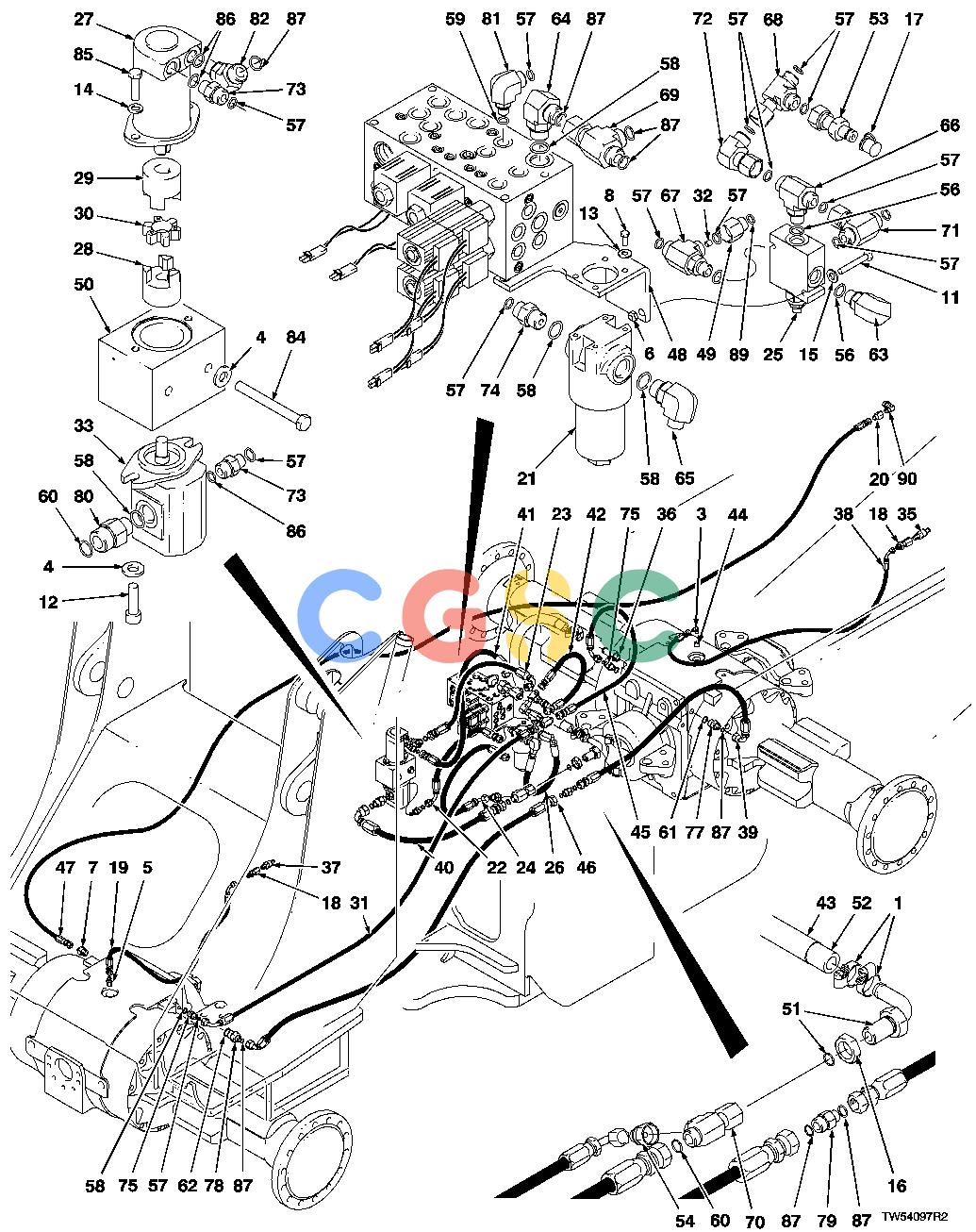 约翰迪尔零件查询1200 - AXLE DIFFERENTIAL LOCK PLUMBING (CONT'D)EPC John Deere online