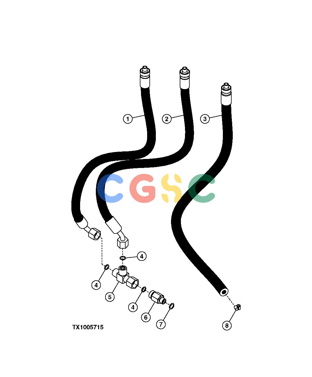 约翰迪尔零件查询310G - BACKHOE, LOADER Brake Valve Boost Plumbing (ROPS)EPC John Deere online
