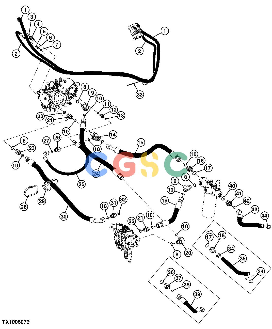 约翰迪尔零件查询310G - BACKHOE, LOADER Main Hydraulic System ( - 913416)EPC John Deere online